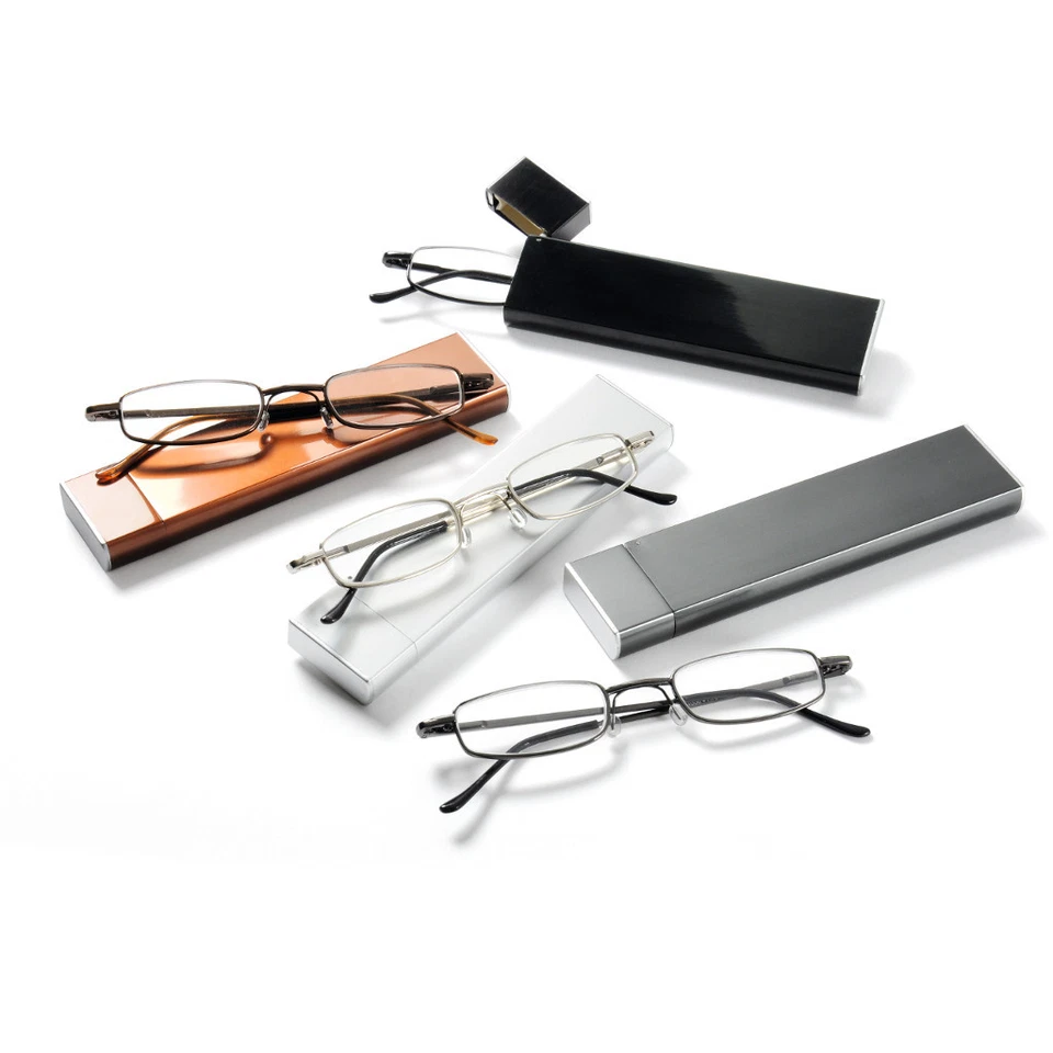 Lesebrille Metall Fertiglesebrille +1.00 Pocket Lesebrille ultra flache Brille - Bild 1 von 1