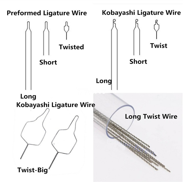 Dental Orthodontic Preformed Ligature Wire Brace Kobayashi Ties Long