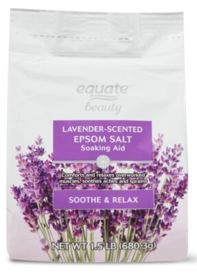 Equate Soothing Lavender Epsom Salt, Eases Aches and Pains, Sooth & Relax 1.5 lb