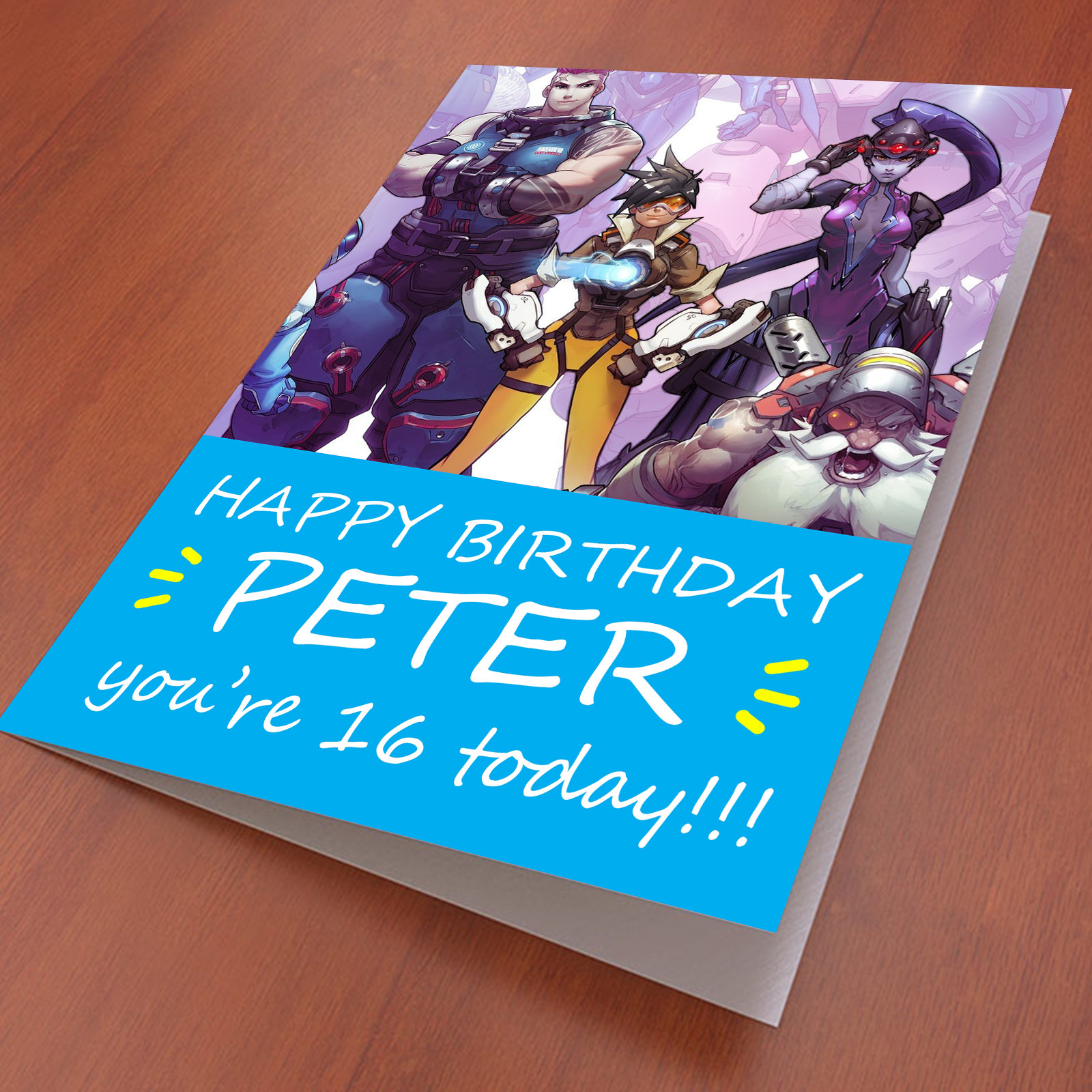 Overwatch Birthday Card - Professionally printed and personalised to ...