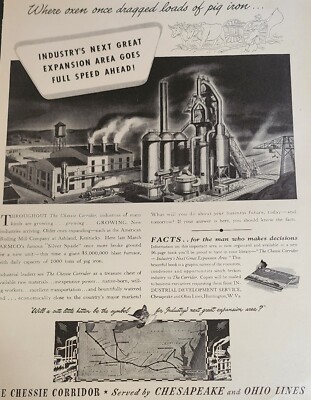 Chesapeake and Ohio Railway Train Magazine Ad Full Speed Ahead Picture Wall Art 