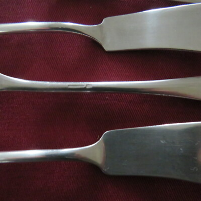 Lot De 12 Couteaux à Poisson Christofle - Modèle Uniplat - Métal Argenté - Très Bon état