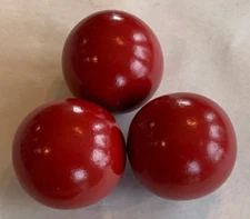 (3) Quantity of  3" Solid Wood Red Skee Balls replacements (solid hardwood)