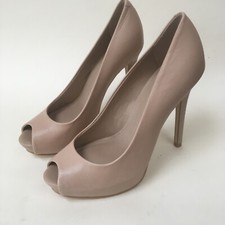 GUESS HIGH HEEL SHOES Beige Courts Open Toe Platform Sexy NEW Uk 4.5 7M Womens