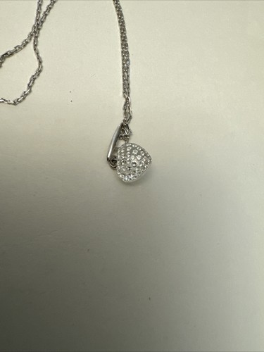Solid White Gold 1/4 Carat Natural Diamond Necklace - Picture 10 of 12