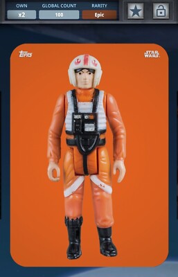 Star Wars Card Trader DIGITAL Out of the Box Orange Luke Pilot 100cc EPIC