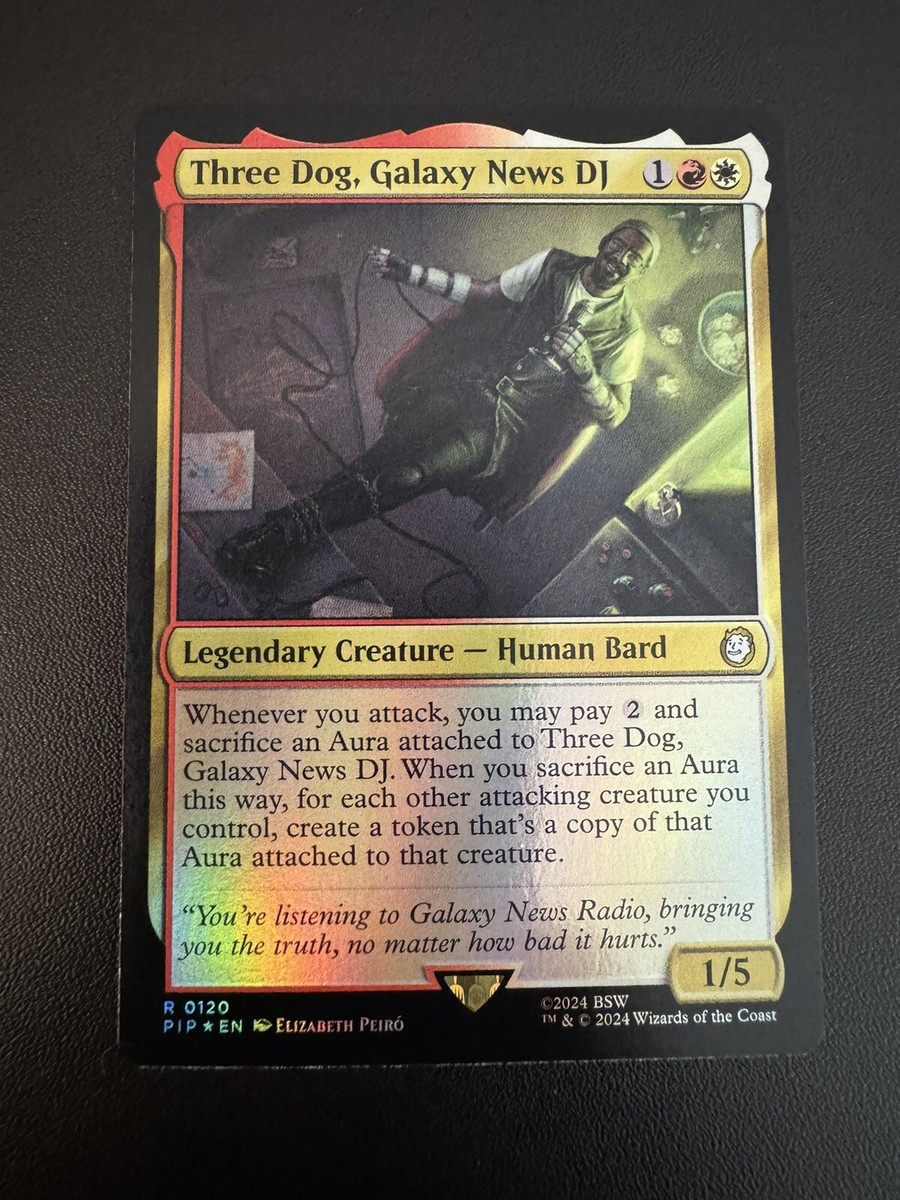 MTG Three Dog, Galaxy News DJ Fallout PIP 0120 Foil Rare NM