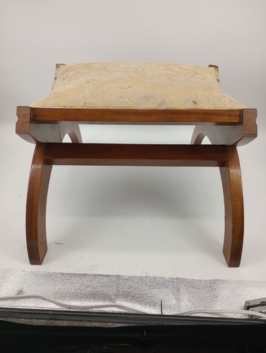 VINTAGE BENCH MID-CENTURY UPHOLSTERED DECORATIVE ACCENT CHAIR STOOL SEATING - Picture 7 of 20