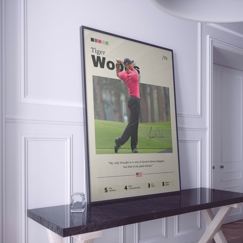 Tiger Woods poster, Golf print fan gift, Tiger Woods golf icon print art - Picture 5 of 10