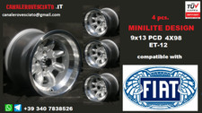 Jantes alliage Minilite 13 pouces 9x13 9j 9j13 9jx13 pour Fiat Lancia Alfaromeo