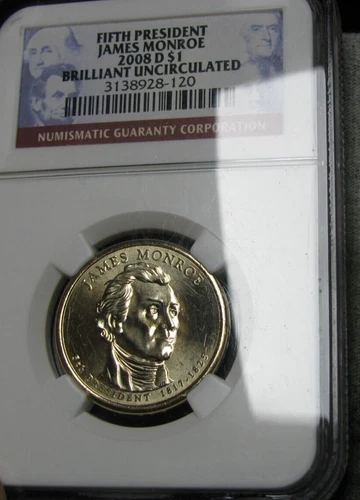2008-D Presidential Dollar James Monroe NGC Slabbed --- #508A