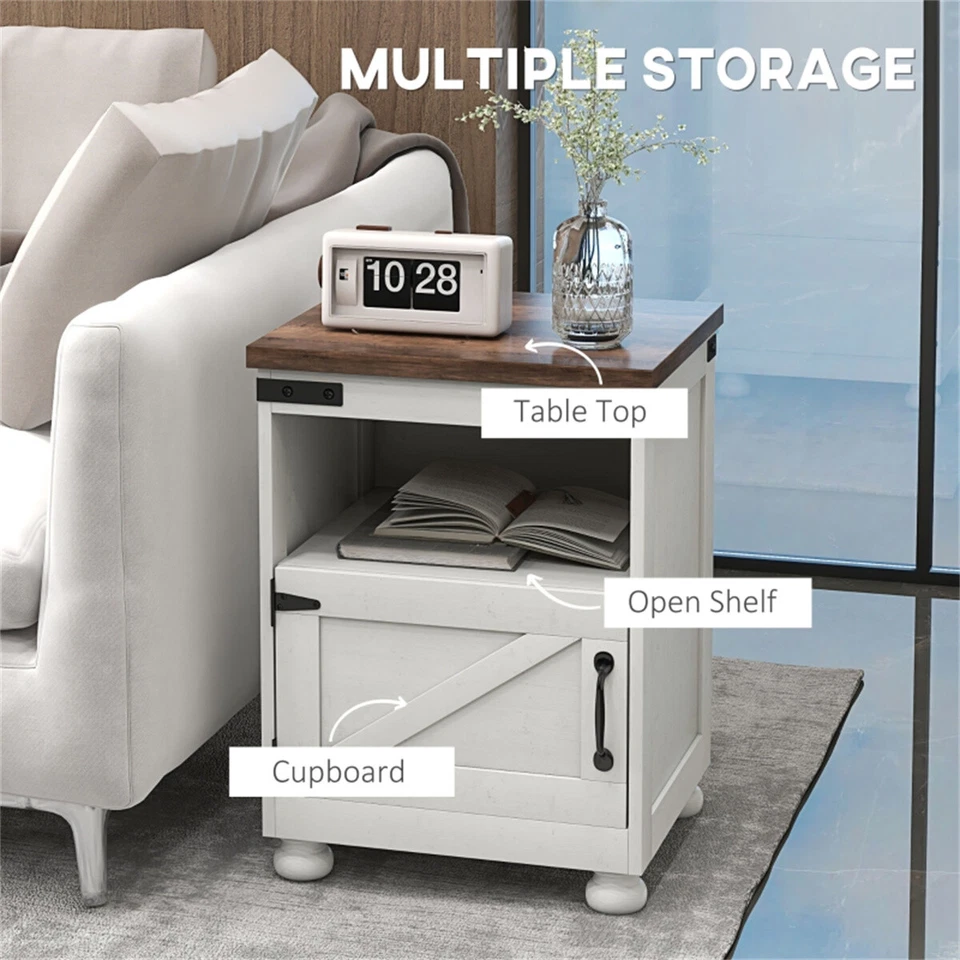 Kitchen Cart Kitchen Storage Cabinet Sideboard Side Table White Brown - Image 3 of 4