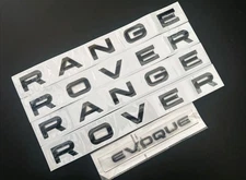 Range Rover Bonnet & Boot Gloss Black Badge GENUINE ABS Lettering Evoque