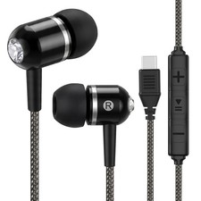 USB C Wired Earbuds, USB-C Headphone with Mic, in-Ear USBC Earphone
