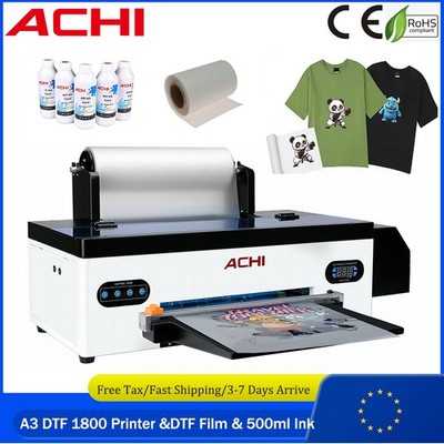 ACHI A3 DTF 1800 Printer Direct to Film High-Speed Printing For T-Shirt  EU Ship