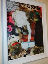 PAUL kOSTABI olio  e t.m. su tela  61 x 46 Incorniciato