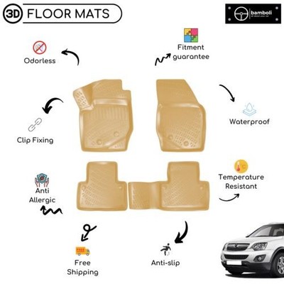 Vehicle Specific Rubber Beige Floor Mat for Opel Antara