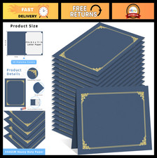 50 Pack Navy Blue Diploma Holders with Gold Foil Border, 8.5x11 Certificate Cove