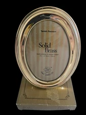 Vintage Loui Michel Solid Brass Oval Mini Picture Frame Tarnish Resistance New