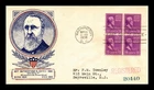 Dr Jim Stamps FDC Rutherford B Hayes 19c Block Washington Stamp Exchange Cachet
