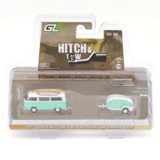 Greenlight 1971 VW Type 2 Van Surfboards Teardrop Trailer 1:64 Hitch Tow 33