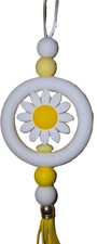 Car Rear View Mirror Accessories For Women Hanging Decorations Daisy Handmade