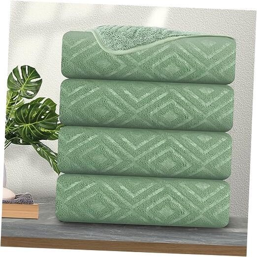 4 Pack Large 35x70 Inch Oversized Light Green Bath Towels