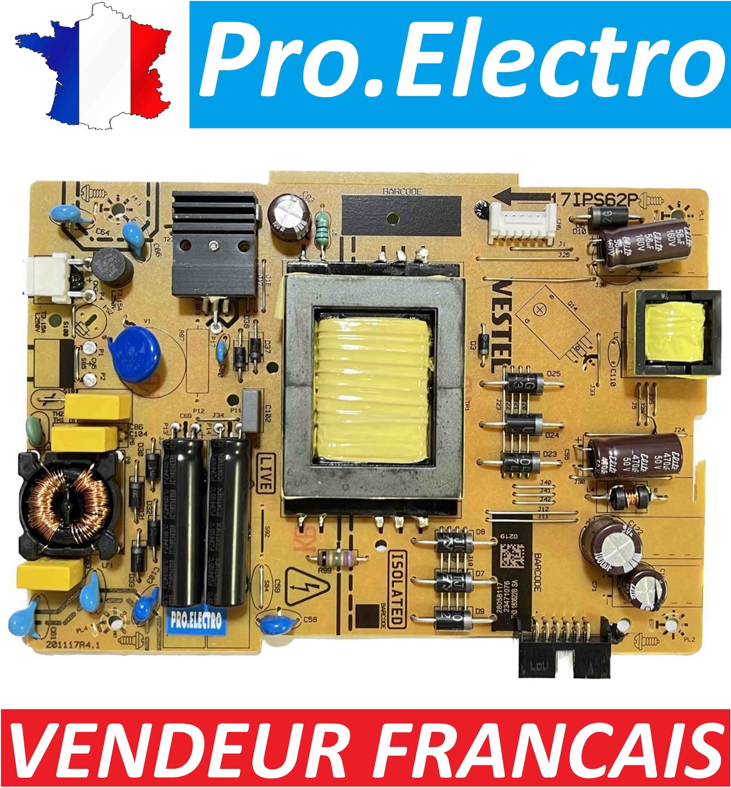 Réparer écran noir TV Toshiba avec la carte alimentation 17IPS62