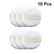10 Pcs Makeup Cosmetic Puff White Plush Sponge Applicator for Foundation Use
