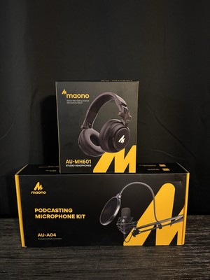 MAONO AU-A04 USB Microphone with AU-MH601 Studio Monitor Headphones Bundle