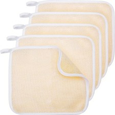 5 Pcs Exfoliating Face and Body Wash Cloths Towel Weave Bath Exfoliating Scrub M
