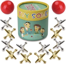 Jacks Game with Ball, Old School Jax Game Toys, Retro Vintage Board Games for Ki