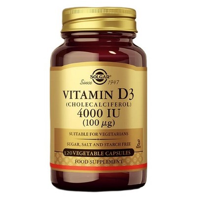 Vitamin D3 (Cholecalciferol) 4000 IE (100 mcg) 120 pflanzliche Kapseln Solgar