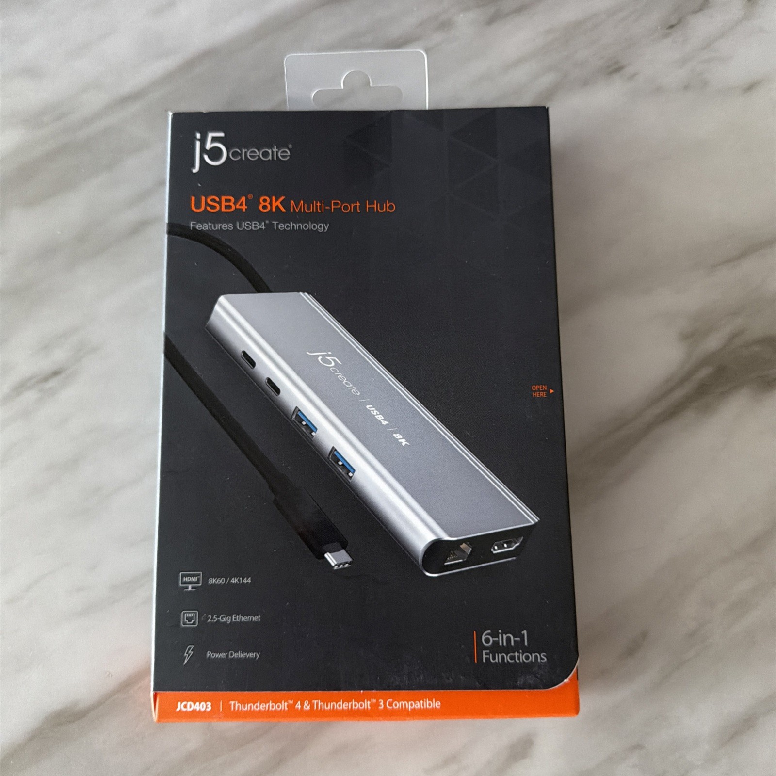 j5create 8K Multi-Function Hub 8K60/4K144 HDMI, 2.5G Ethernet USB4 Device JCD403