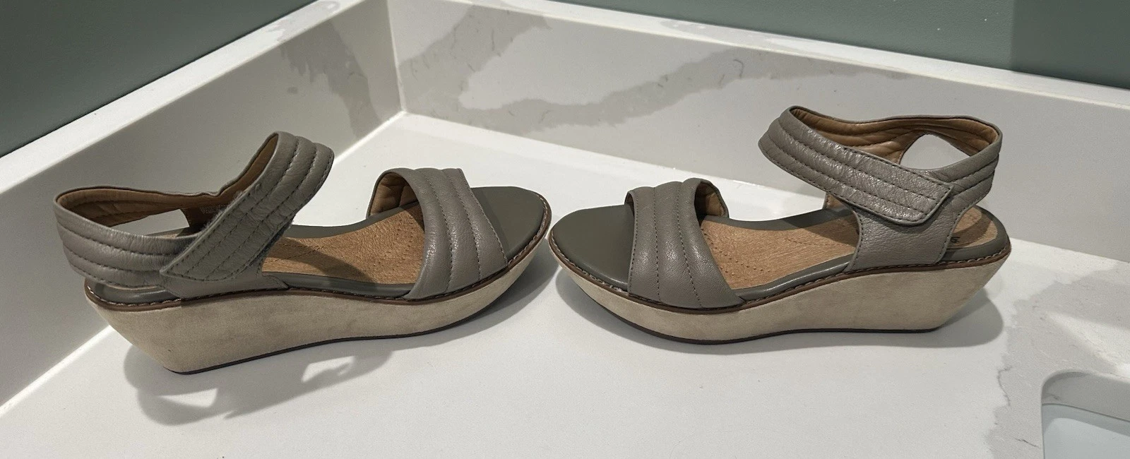 CLARKS Hazelle Alba sandalo donna con zeppa taglia 7 5 M