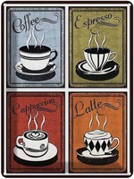 Blechschild 40X30 Cm Kaffee Coffee Espresso Cappuccino Latte Deko Geschenk Metal