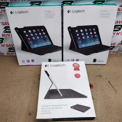 Set of 3- Logitech Protective Cases Integrated Keyboard for iPad Air 1stGen USED