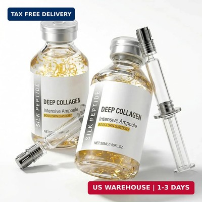 2PCS Silk Peptide Intensive Lifting Ampoule,Facial Serum with Deep Collagen & Si