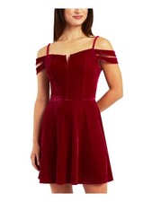 BCX DRESS Womens Short Dress Pink Adjustable Lined Bodice Padded Bust Juniors L