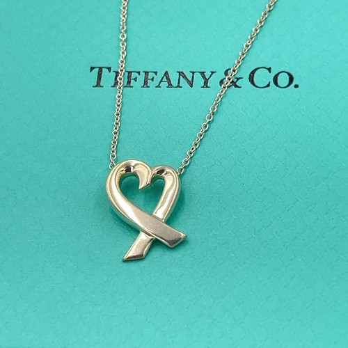 Authentic Tiffany & Co. Paloma Picasso Loving Heart Necklace Sterling Silver 925