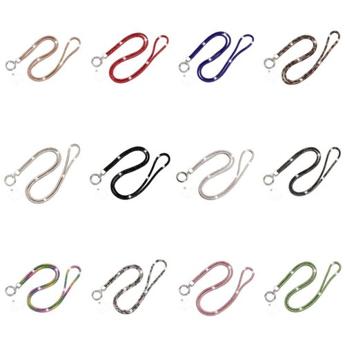 Glitter Bright Diamond Phone Lanyard Crystal Neck Strap Hanging Ornaments - 第 2/25 張圖片