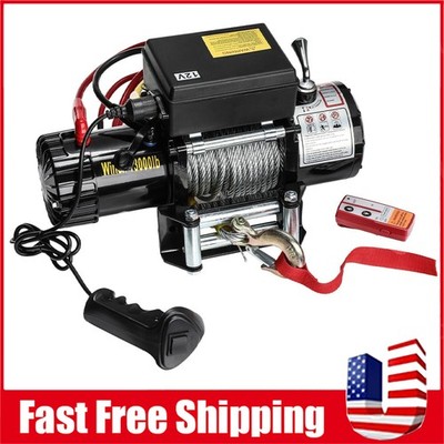 13000LBS Electric Winch 12V Synthetic Cable Truck Trailer Towing Off-Road 4WD