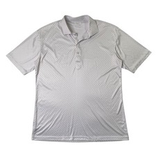 Collars  Co Polo Shirt Mens XL White Polka Dot Performance Short Sleeve Golf