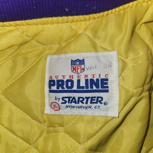 Vintage 80s Minnesota Vikings Starter Jacket Satin Shell Purple Sz XL - Picture 3 of 14