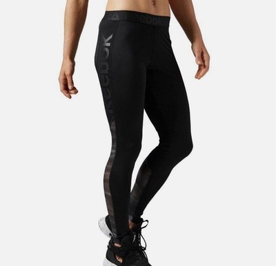 NWT ~ Reebok Women s Training Workout Show Mesh Leggings Black Medium Speedwick