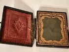 Antique 1850s Sixth-Plate Ambrotype Daguerreotype Leather Case Young Man