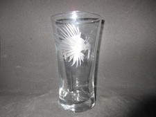 NEW ETCHED LIONFISH DRINKING GLASS TUMBLER