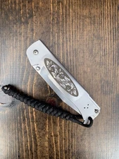Laser Engraved Cold Steel Folding Bushman Pocket Knife Used