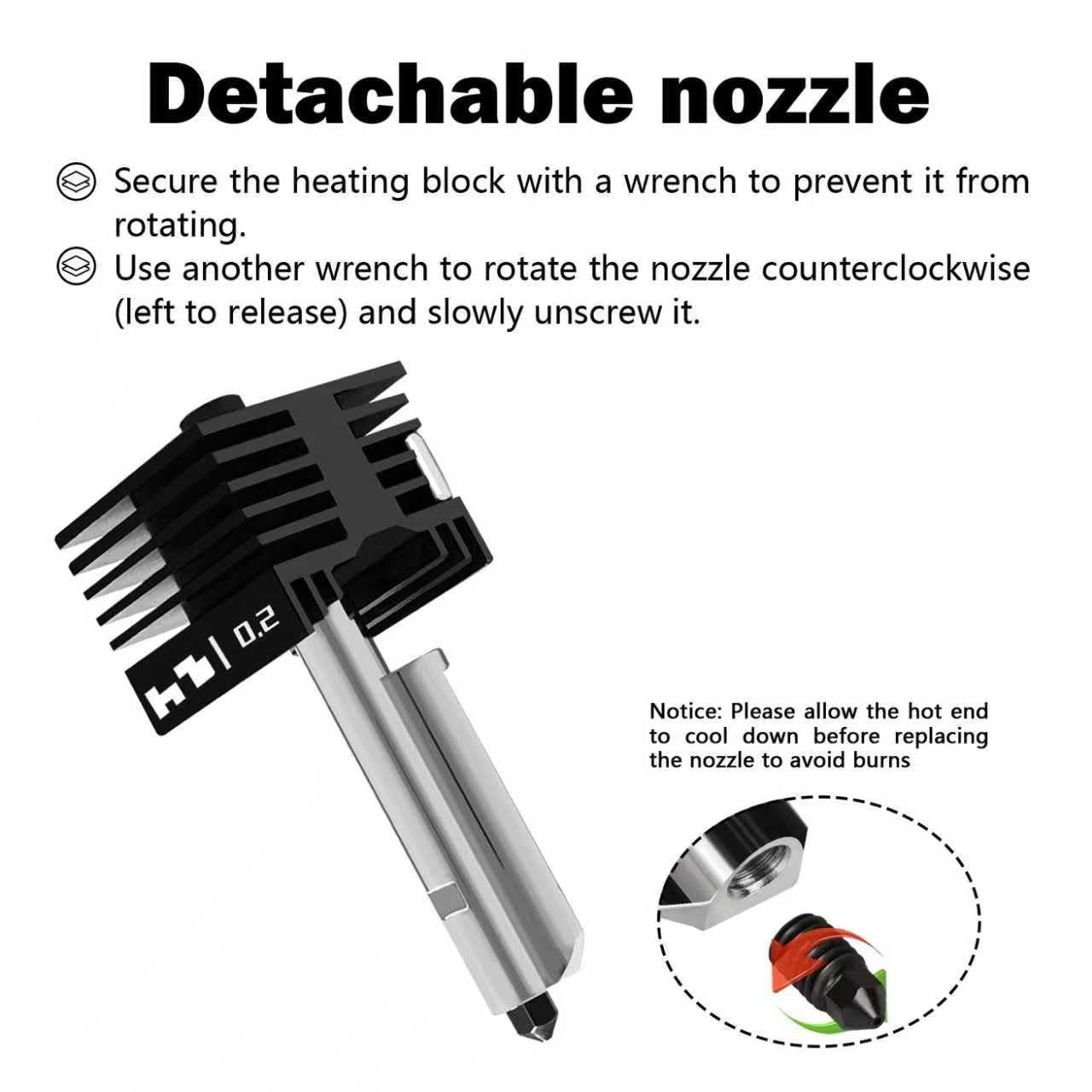 Versatile A1 Mini Hotend Nozzle Replacement Kit - 4 Pack with Silicone Cover