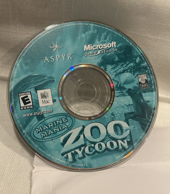 Zoo Tycoon Marine Mania Game For Mac Macintosh 2003 DISC ONLY